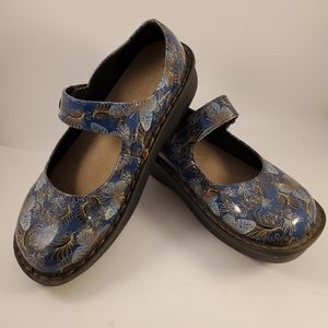 Ingaro Mary Jane's Jane Blue Paisley with Butterflies Size 7 1/2